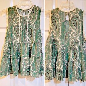 ISANI x Target-Boho style,tiered, sleeveless top-Sz M-NWT
